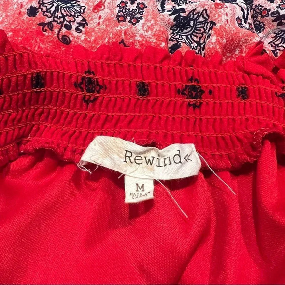 Rewind Red Sleeveless‎ Batik Smocked Mini Dress - Picture 5 of 8